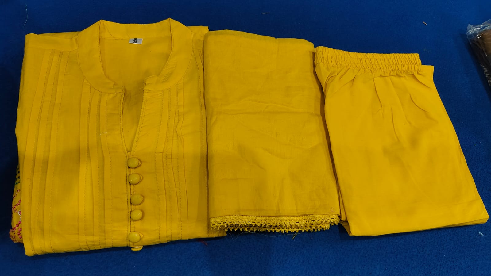 Pure Cotton Embroidered Kurti Pant Dupatta Sets
