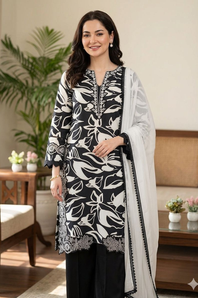 Noorika Printed Muslin Palazzo Suit Set