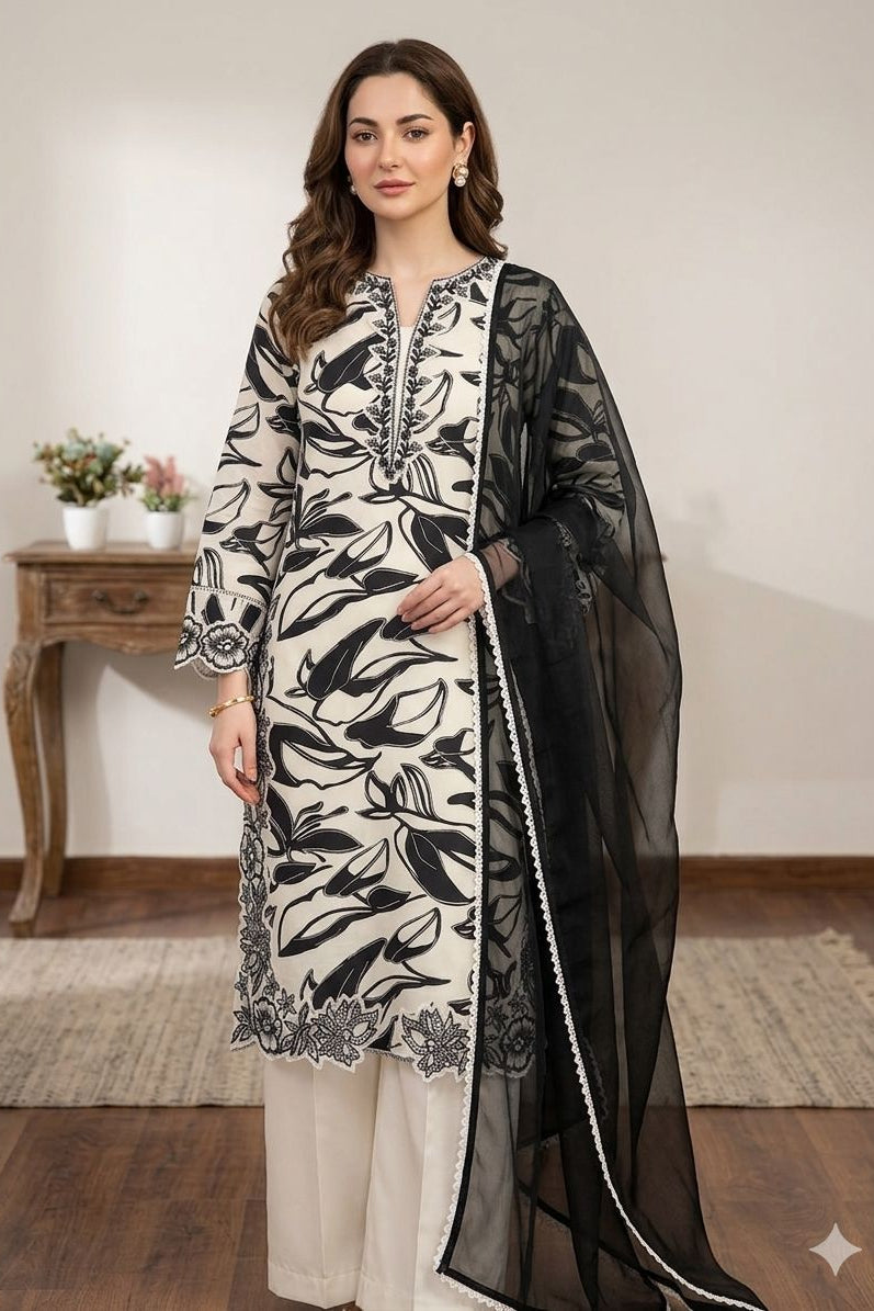 Noorika Printed Muslin Palazzo Suit Set