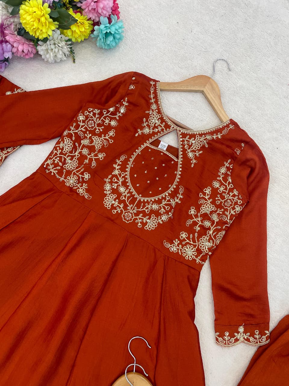 Agnira Vichitra Silk Embroidered Kurti Pant Dupatta Set