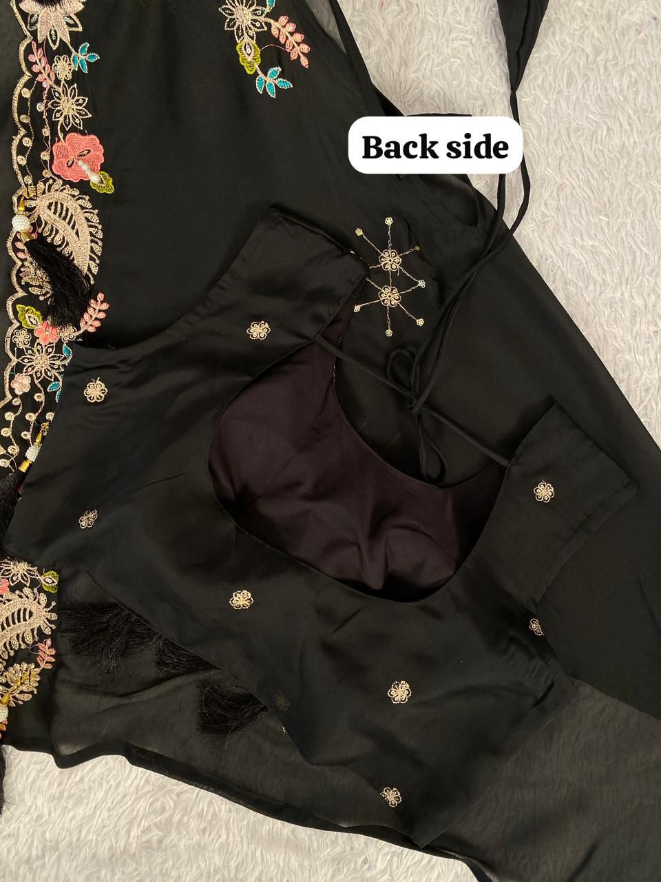 Gulnaar Black Indo-Western Shrug Dhoti Set