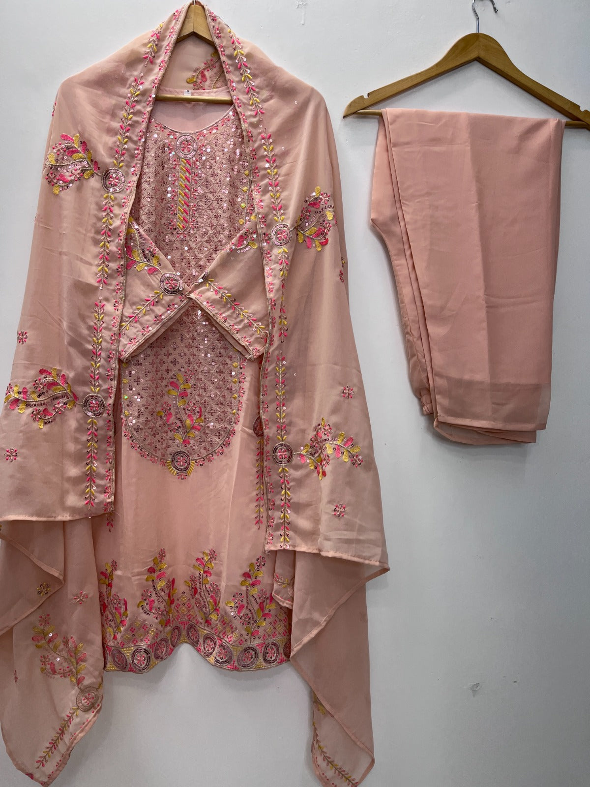 Peachvaani Heavy Embroidered Georgette Suit Set