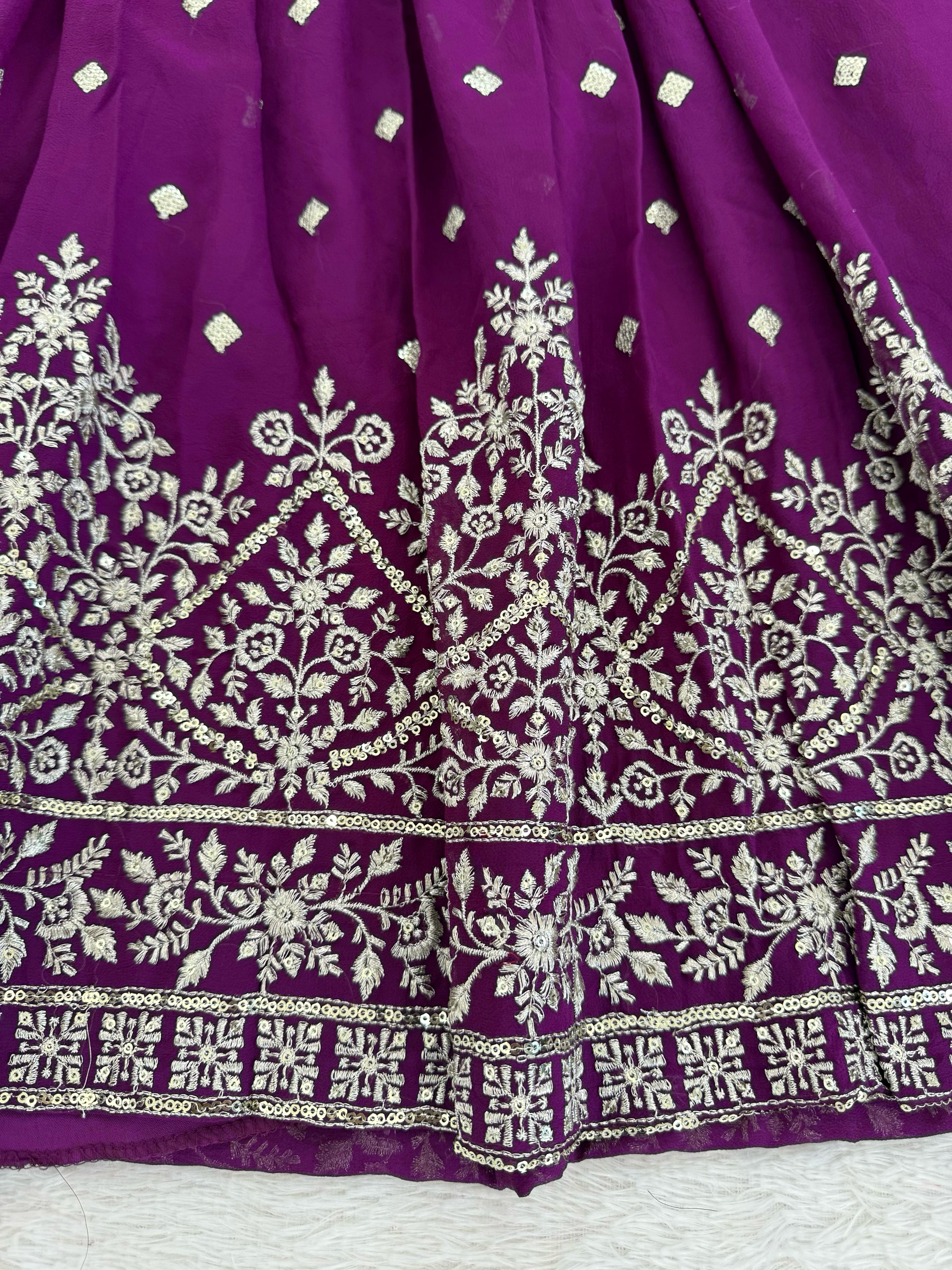 Faux Georgette Embroidered Anarkali Set