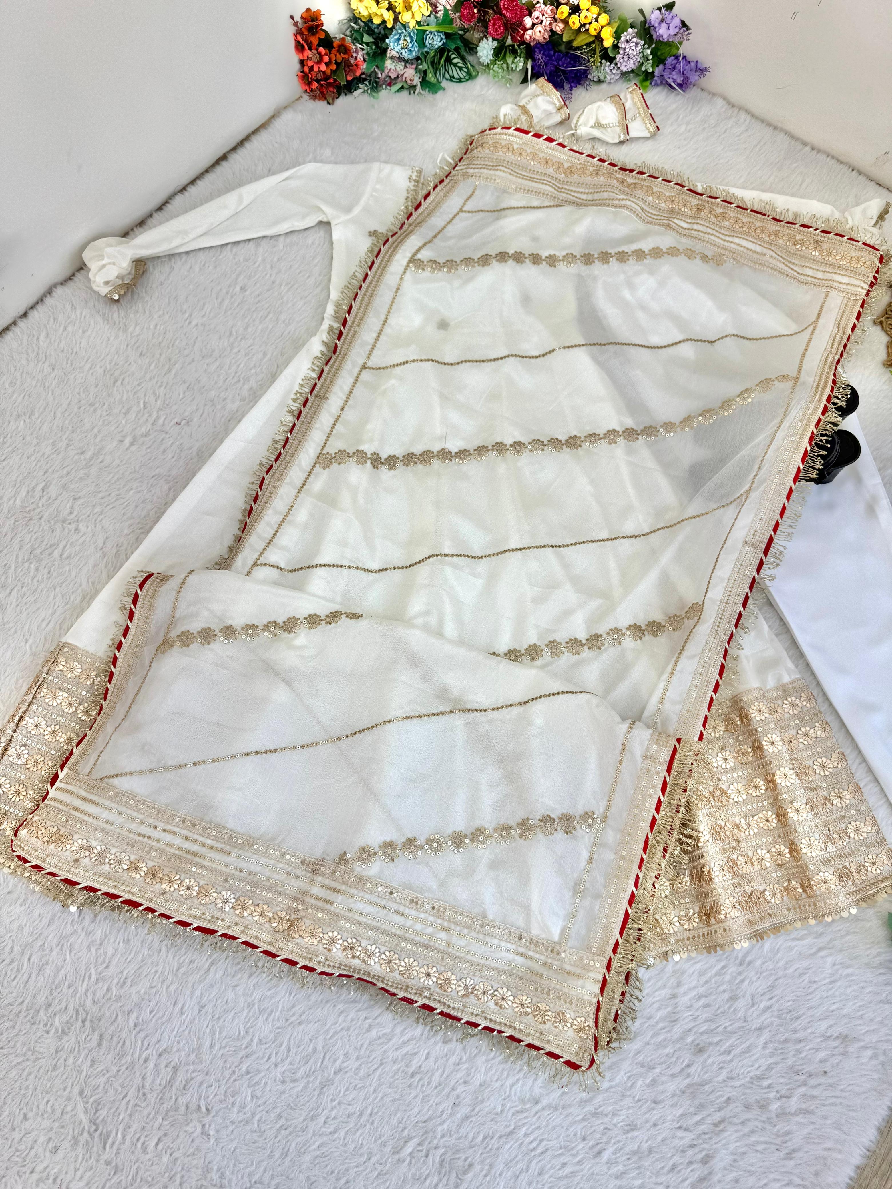 Agniraaj Chinon Silk Anarkali Set