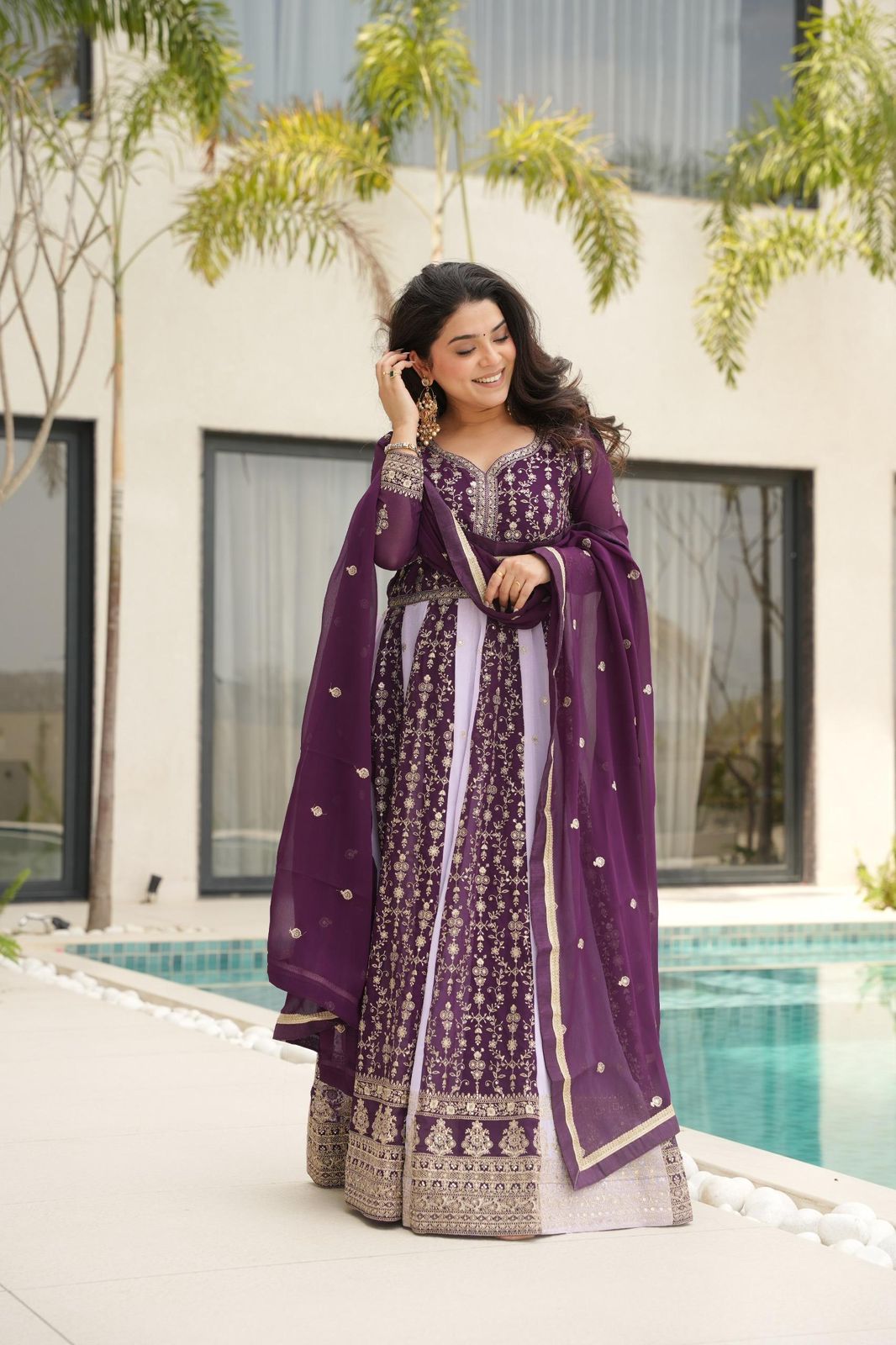 Surmayi Zari Sequins Embroidered Gown Set