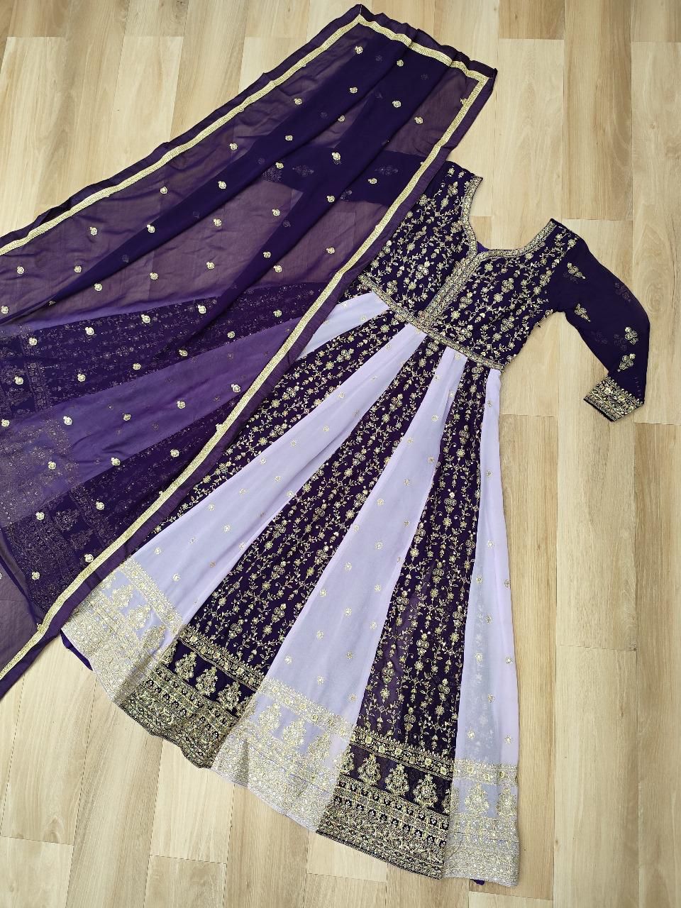 Surmayi Zari Sequins Embroidered Gown Set