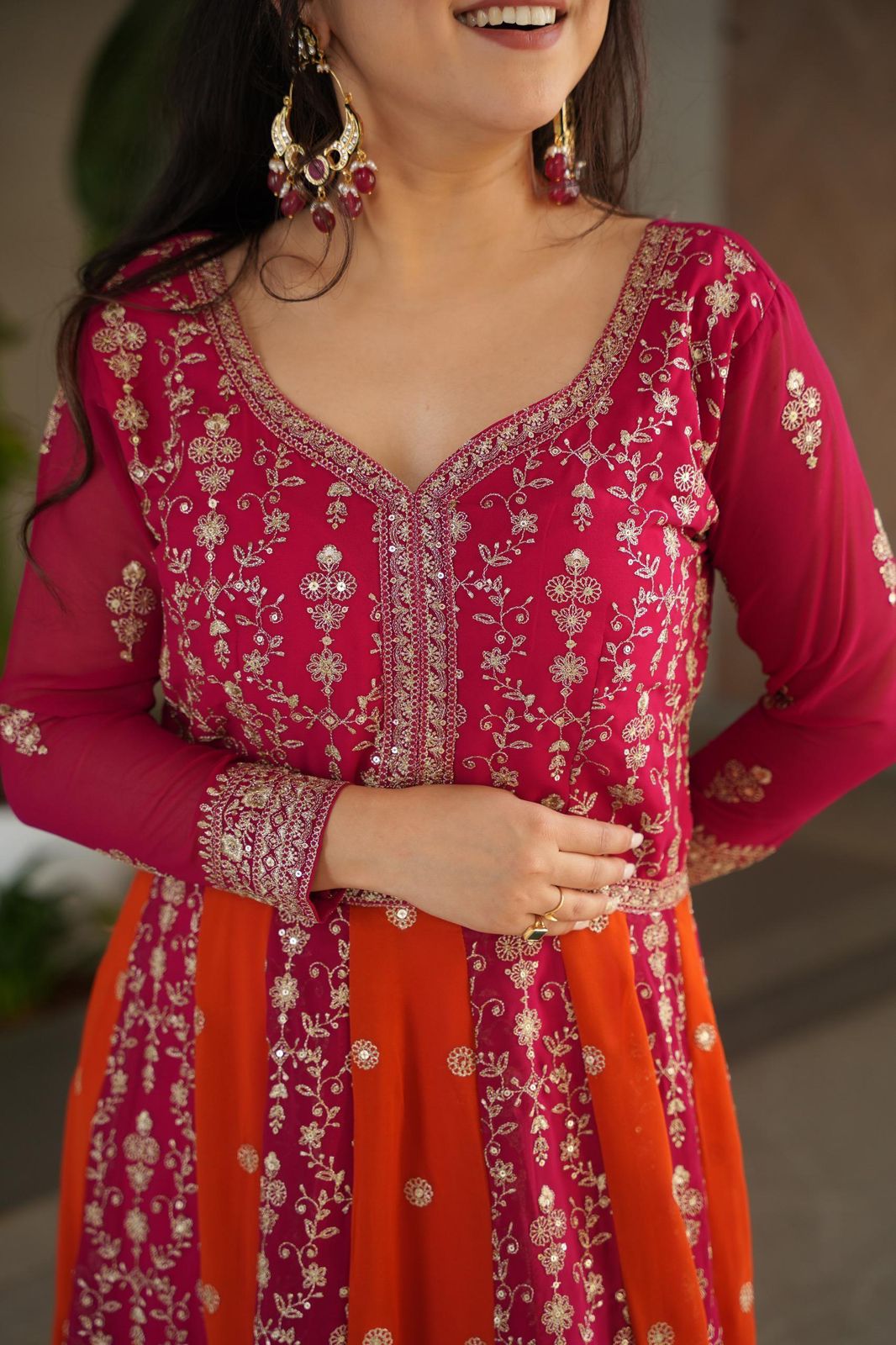 Surmayi Zari Sequins Embroidered Gown Set