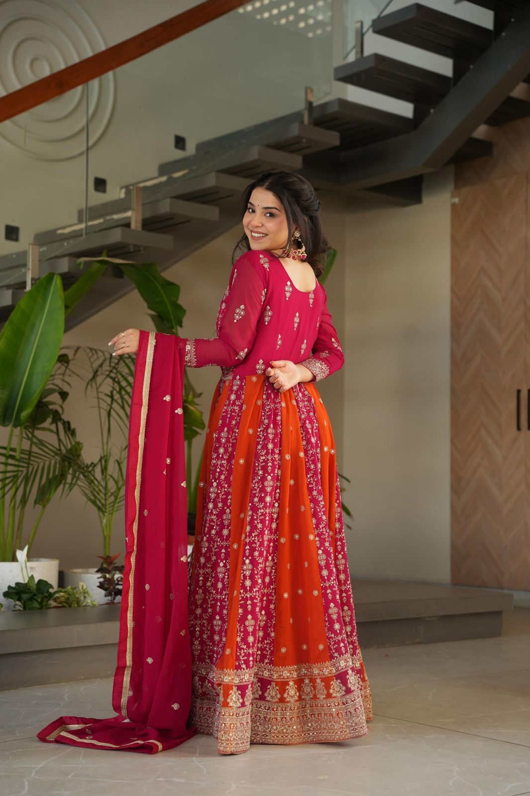 Surmayi Zari Sequins Embroidered Gown Set