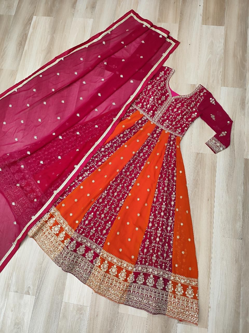 Surmayi Zari Sequins Embroidered Gown Set