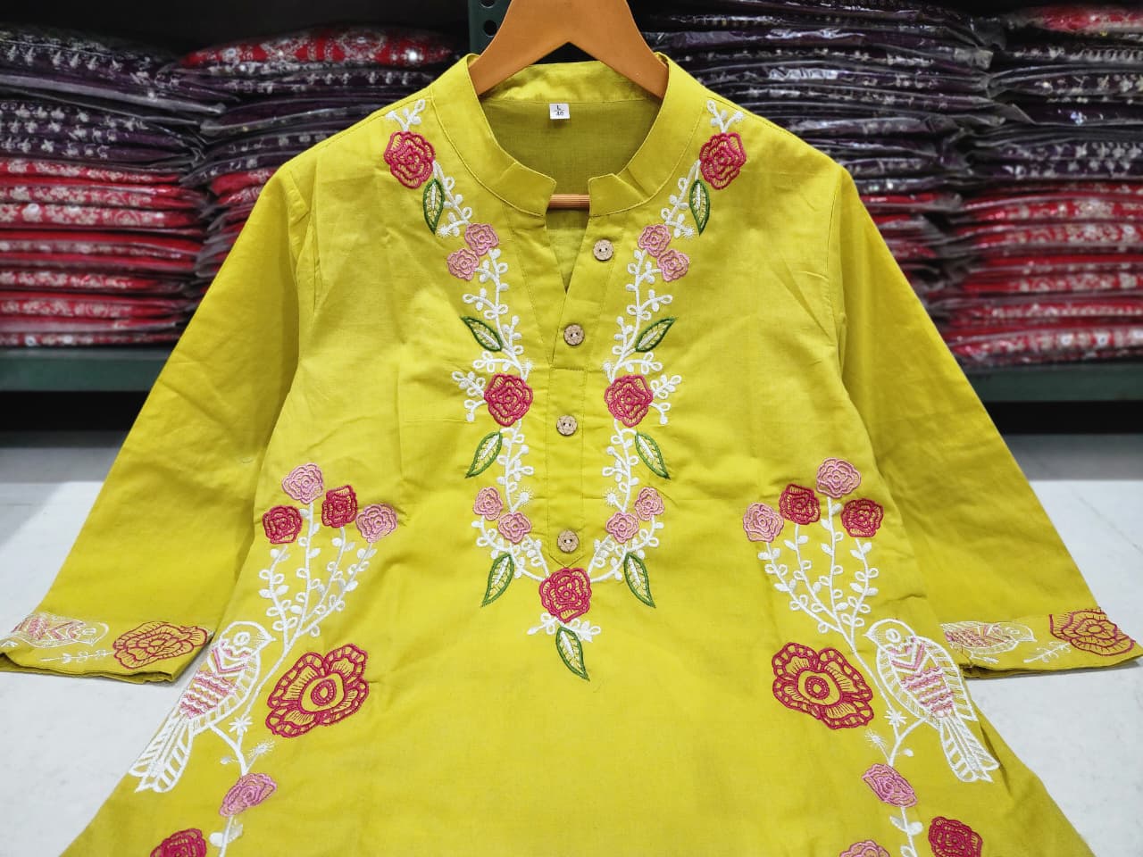 Pure Cotton Embroidered Kurti Pant Dupatta Set