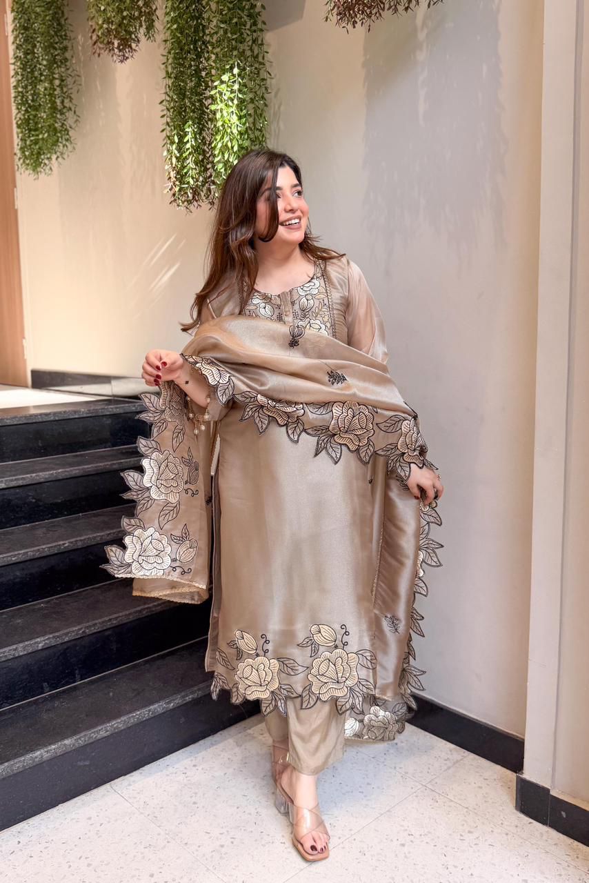 Noorjaal Cutwork Embroidered Suit Set