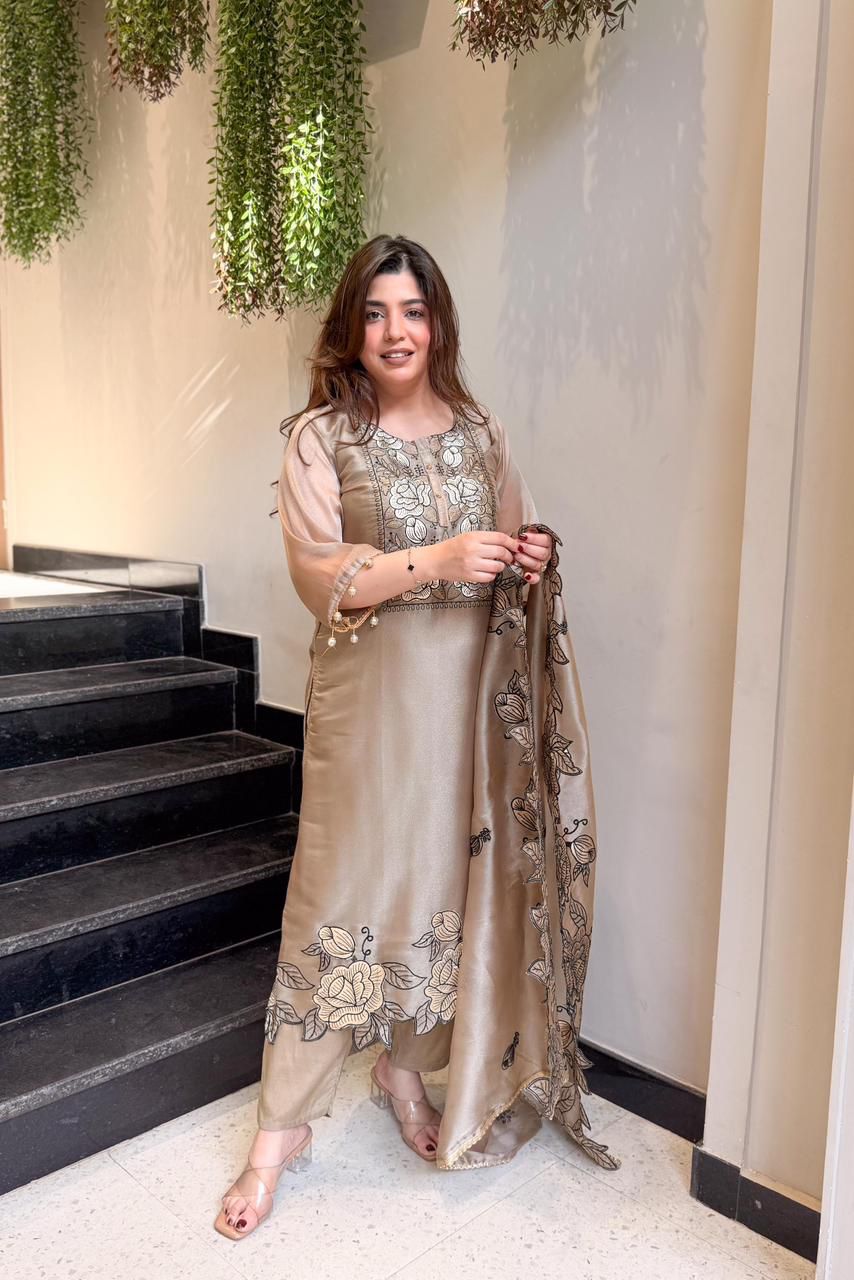 Noorjaal Cutwork Embroidered Suit Set