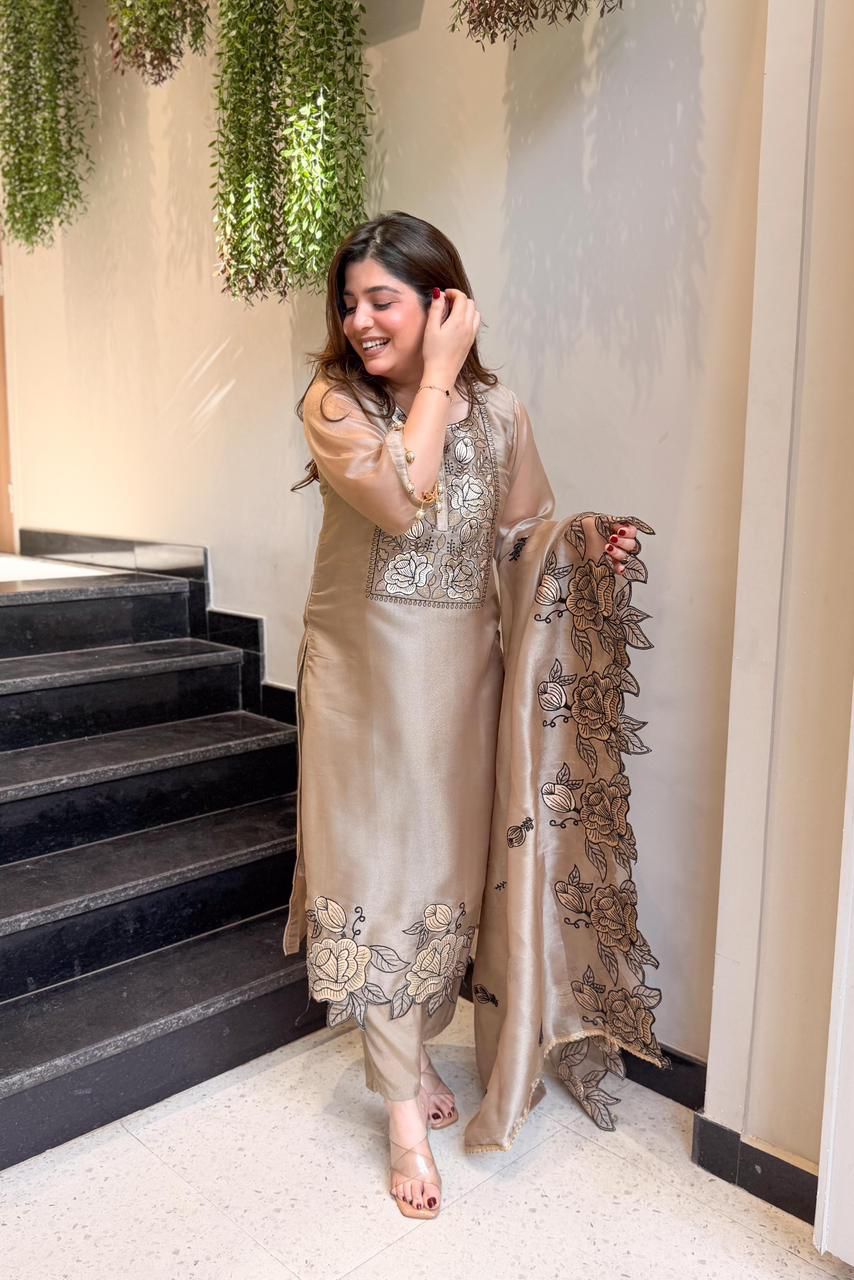 Noorjaal Cutwork Embroidered Suit Set