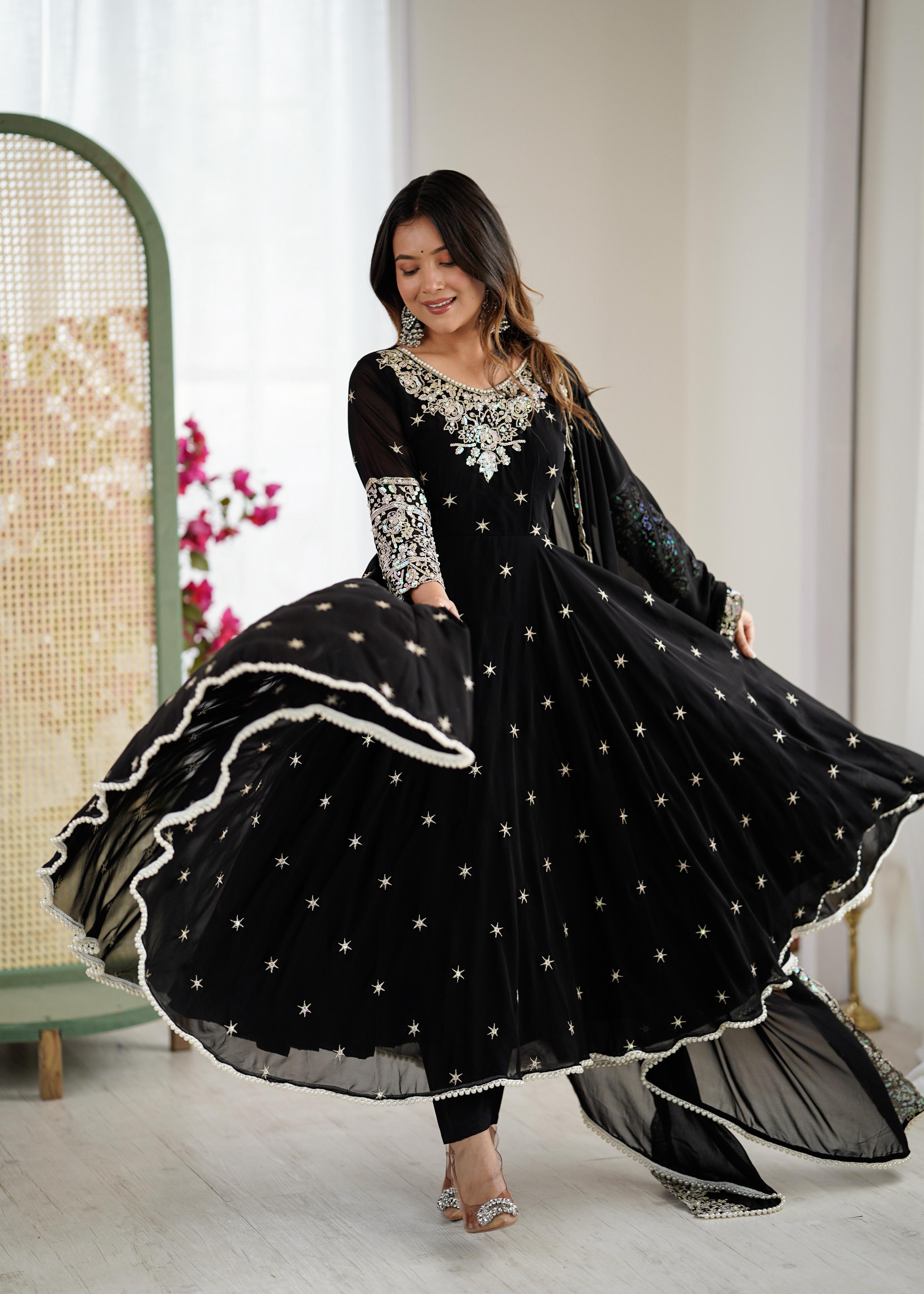 Shyamrang Rainbow Sequence Embroidered Anarkali Set
