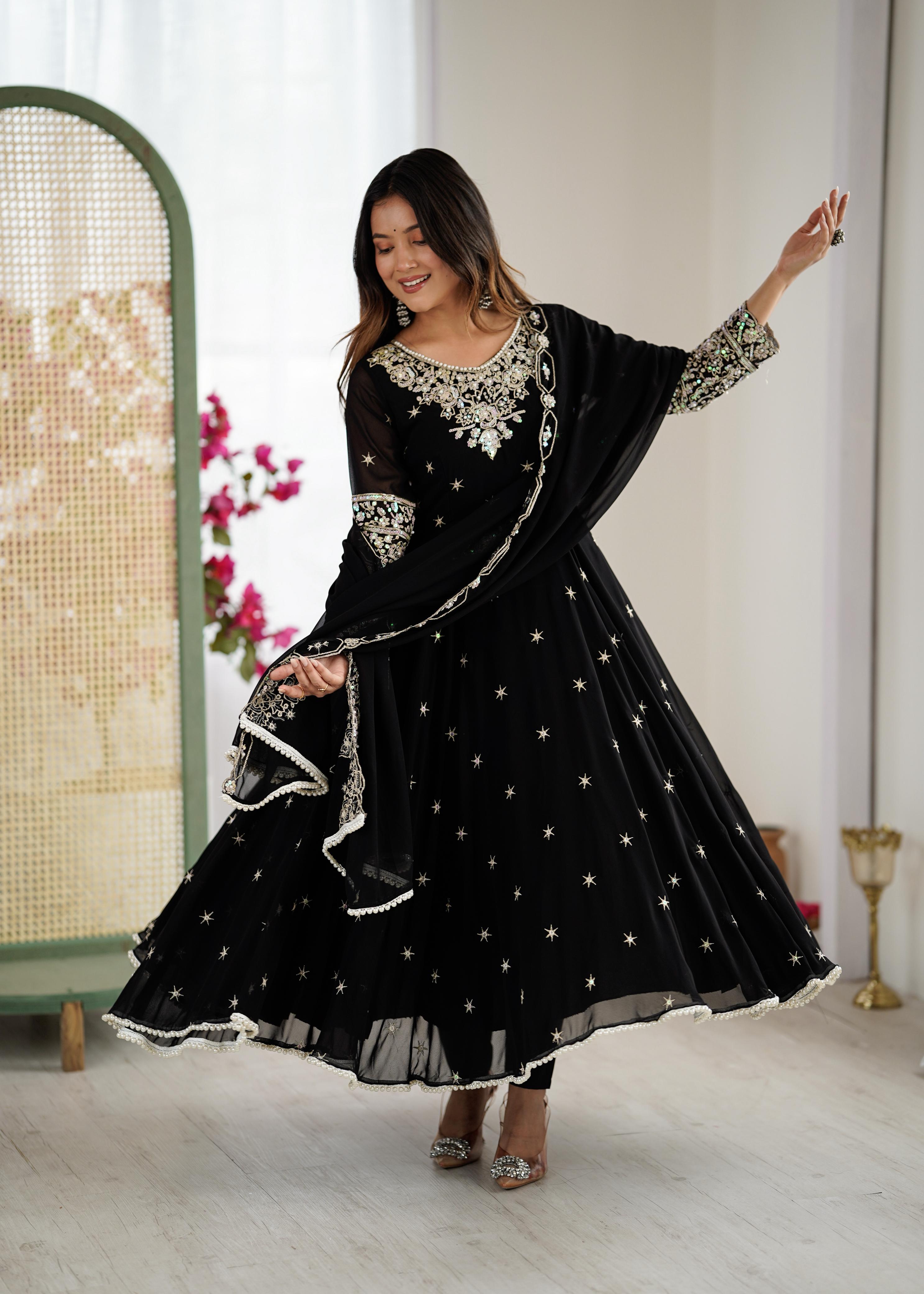 Shyamrang Rainbow Sequence Embroidered Anarkali Set