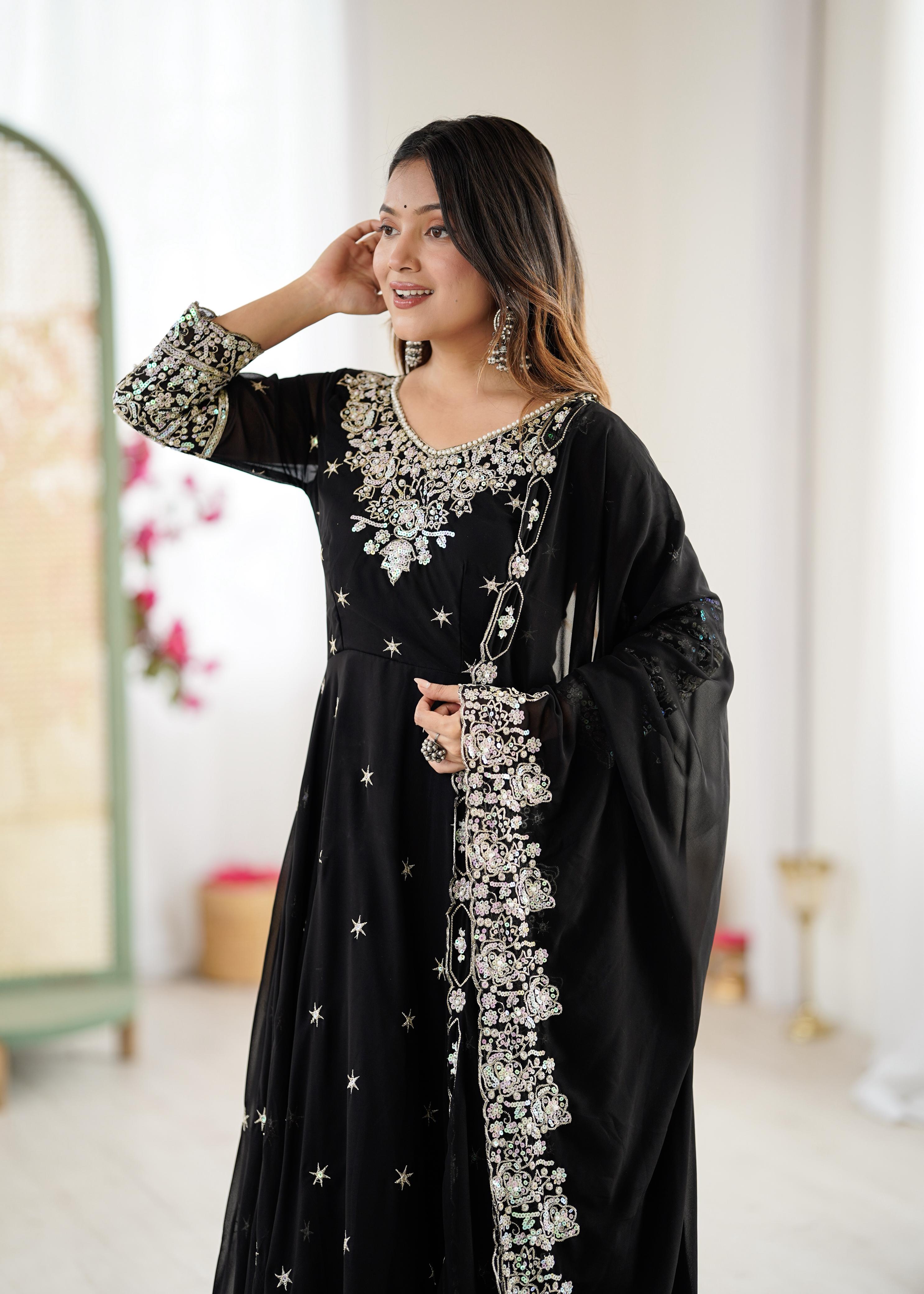 Shyamrang Rainbow Sequence Embroidered Anarkali Set