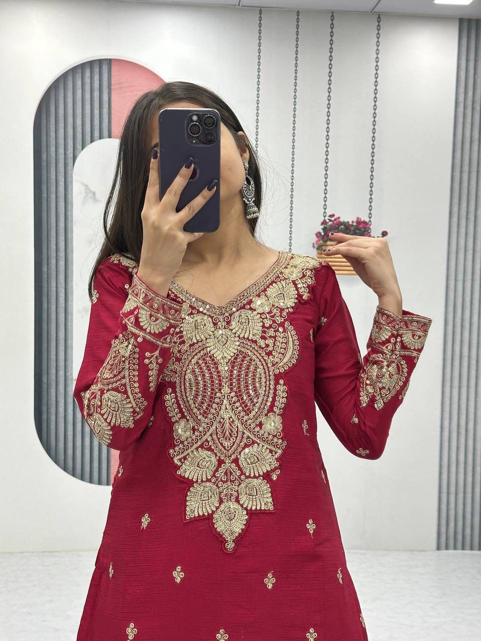 Raktima Chinon Threadwork Embroidered Palazzo Set