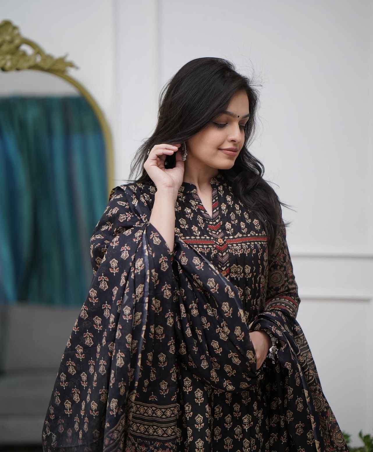 Shyamrekha Adda Work A-Line Pocket Suit Set