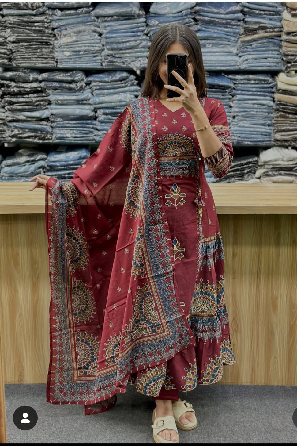 Haritangi Angrakha Katha Work Anarkali Set