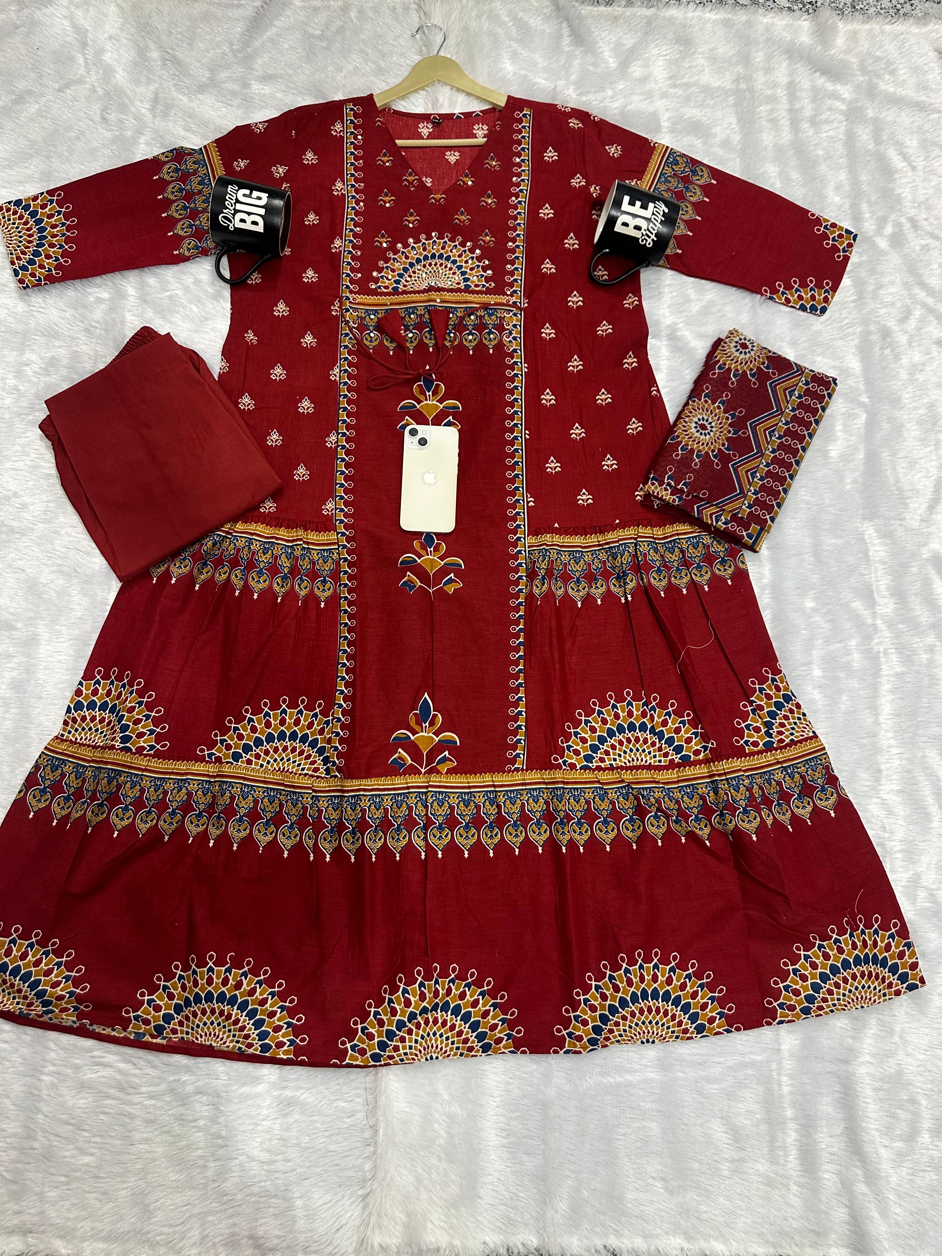 Haritangi Angrakha Katha Work Anarkali Set