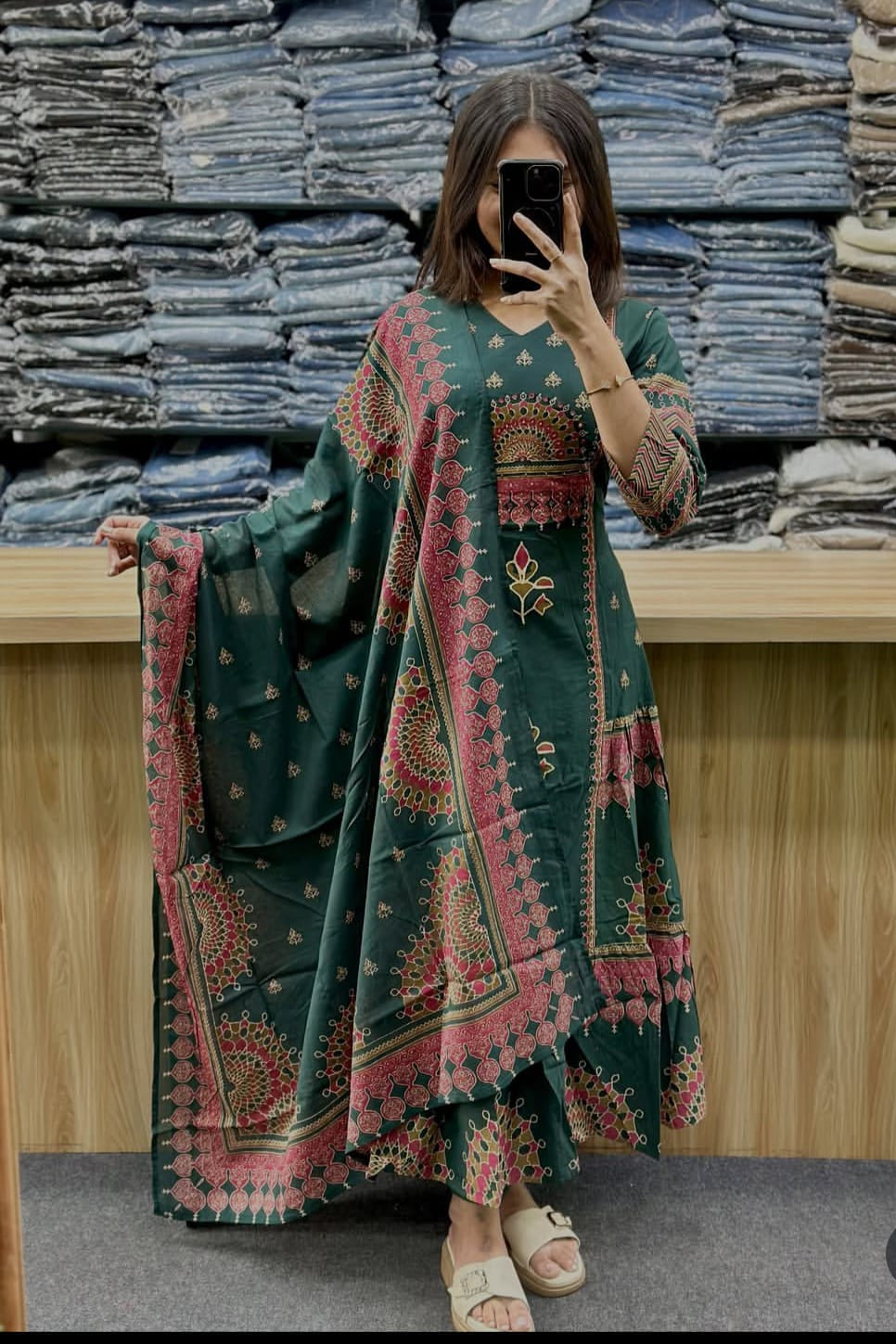 Haritangi Angrakha Katha Work Anarkali Set
