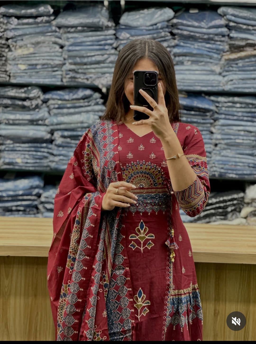 Haritangi Angrakha Katha Work Anarkali Set