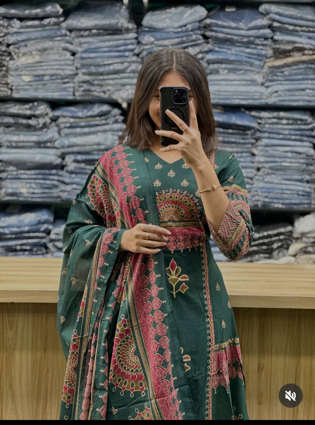 Haritangi Angrakha Katha Work Anarkali Set