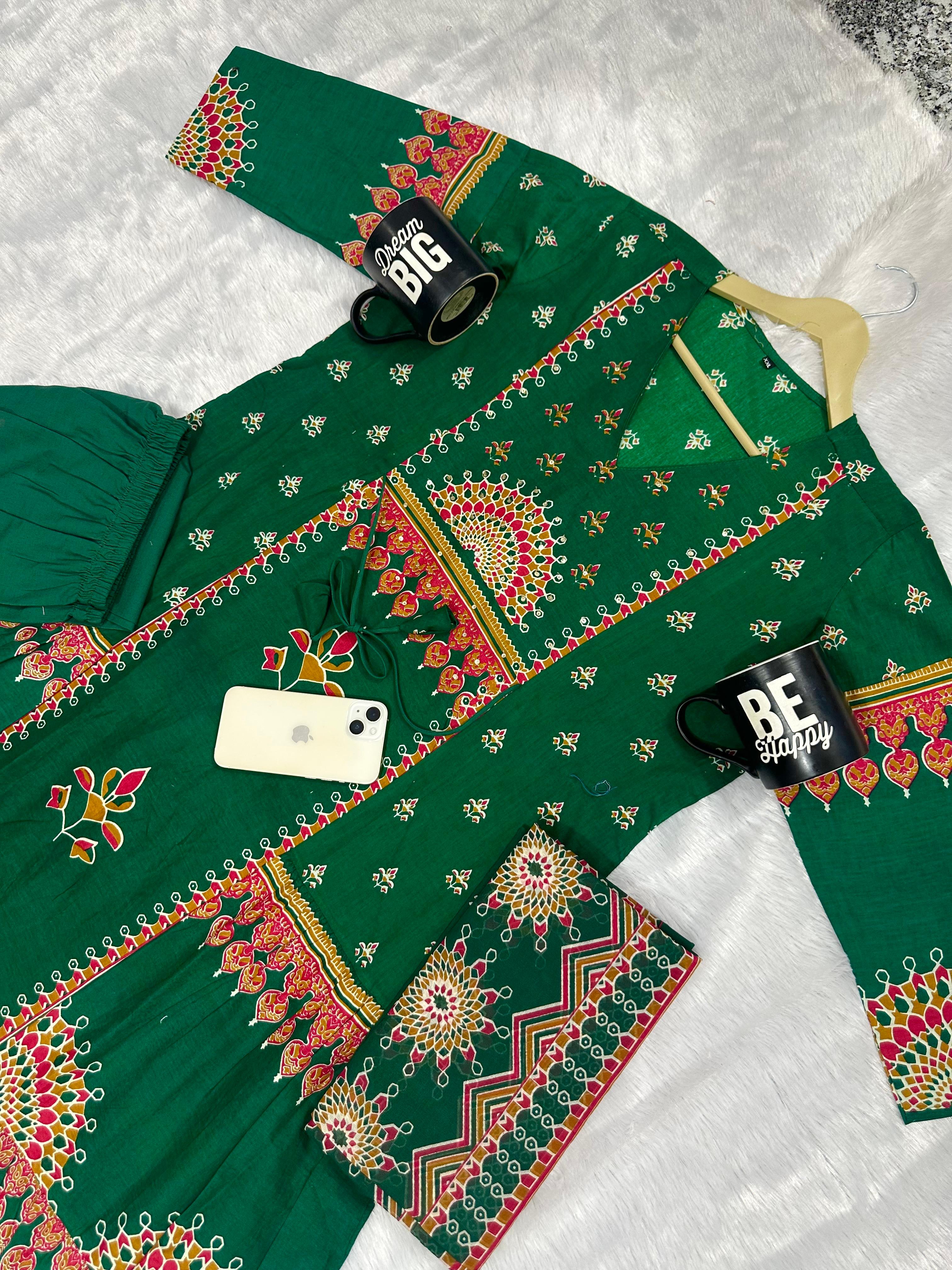Haritangi Angrakha Katha Work Anarkali Set