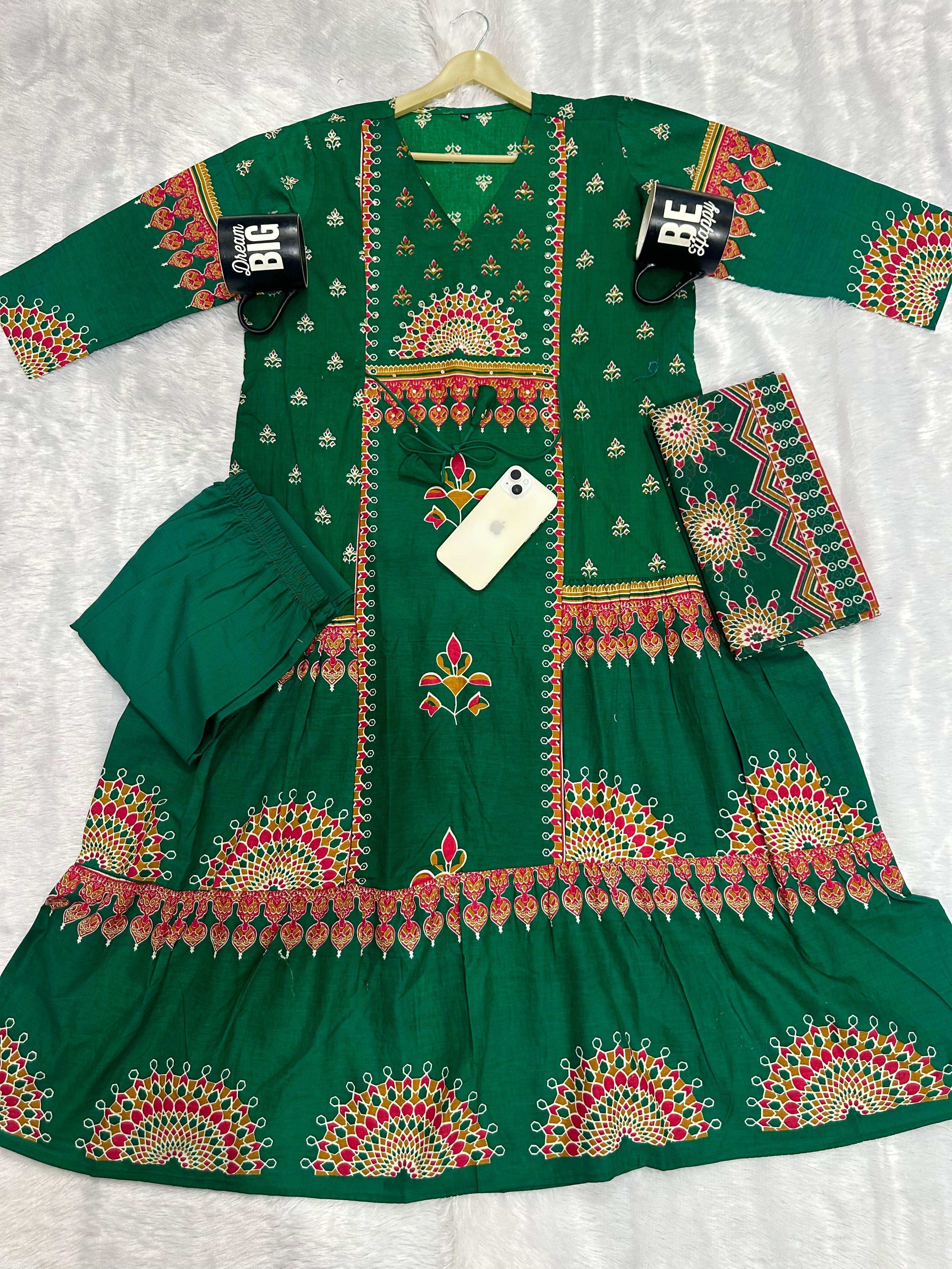 Haritangi Angrakha Katha Work Anarkali Set