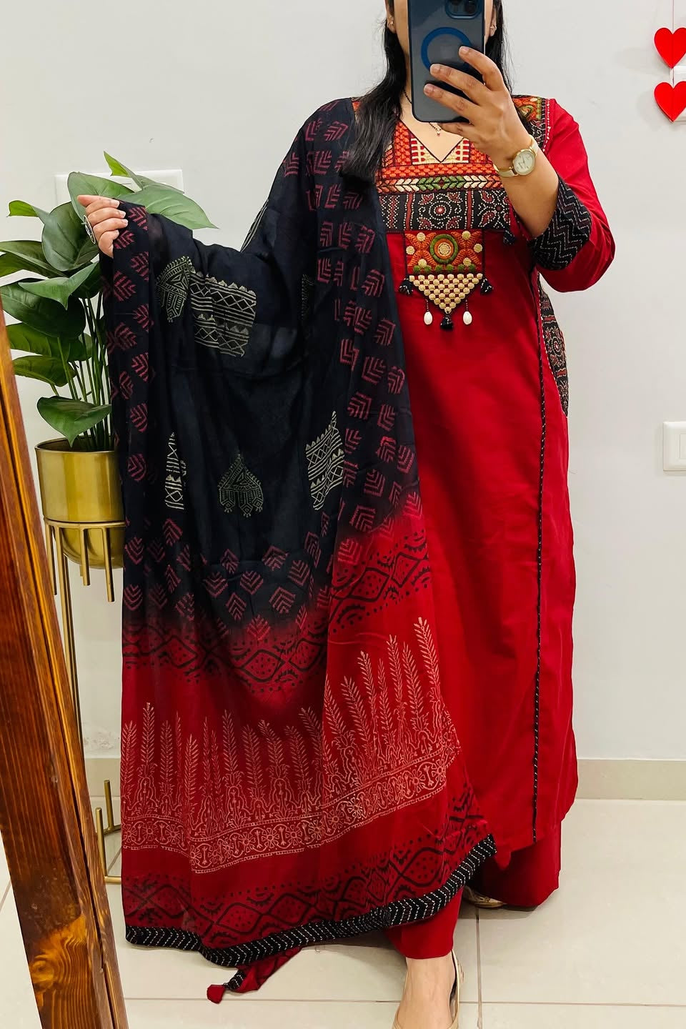 Raktima Dual Pocket Embroidered Cotton Suit Set