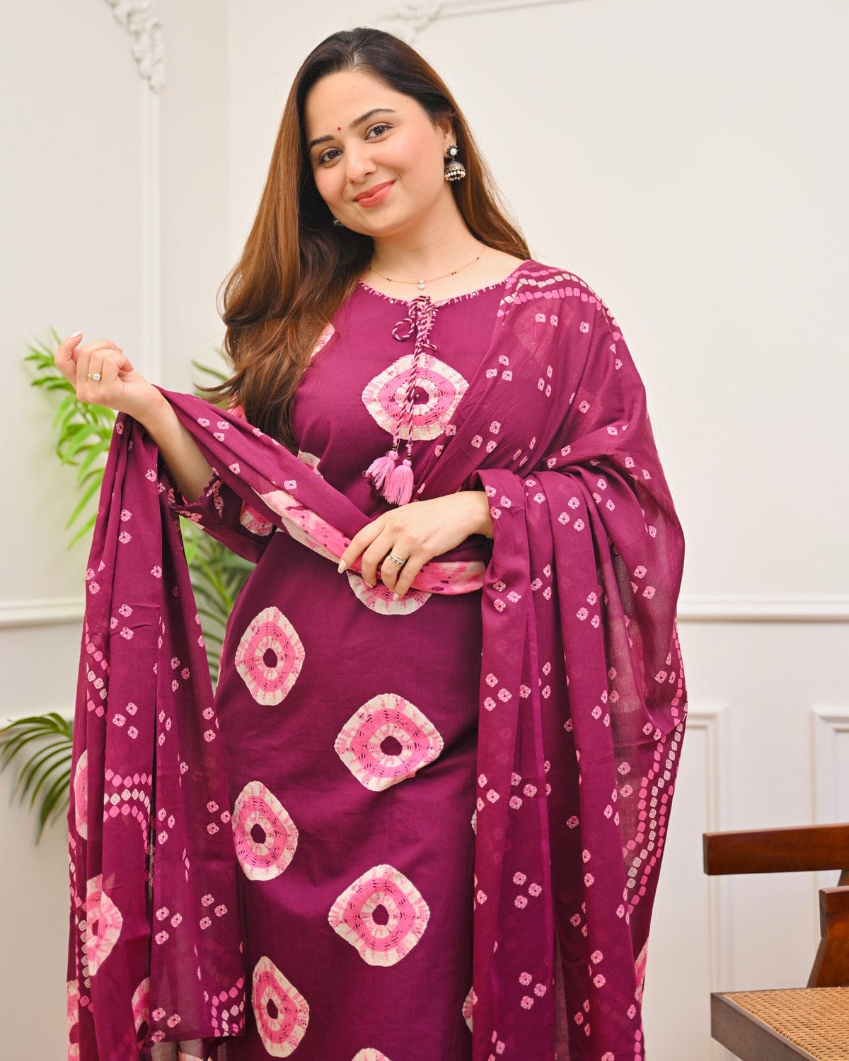 Prosin Print Cotton Straight Suit Set