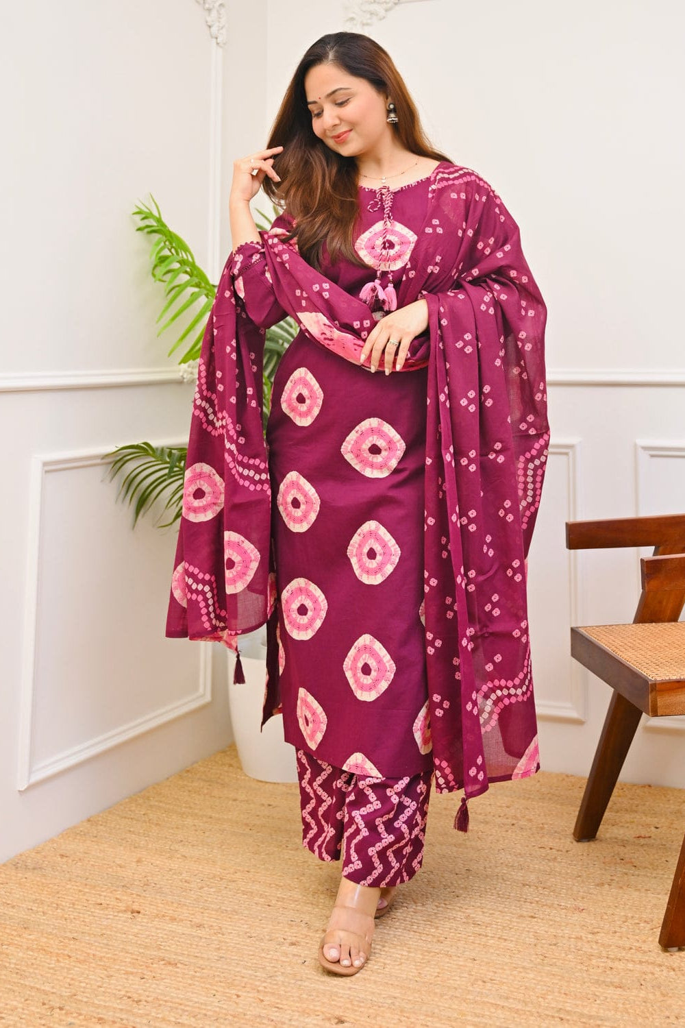 Prosin Print Cotton Straight Suit Set