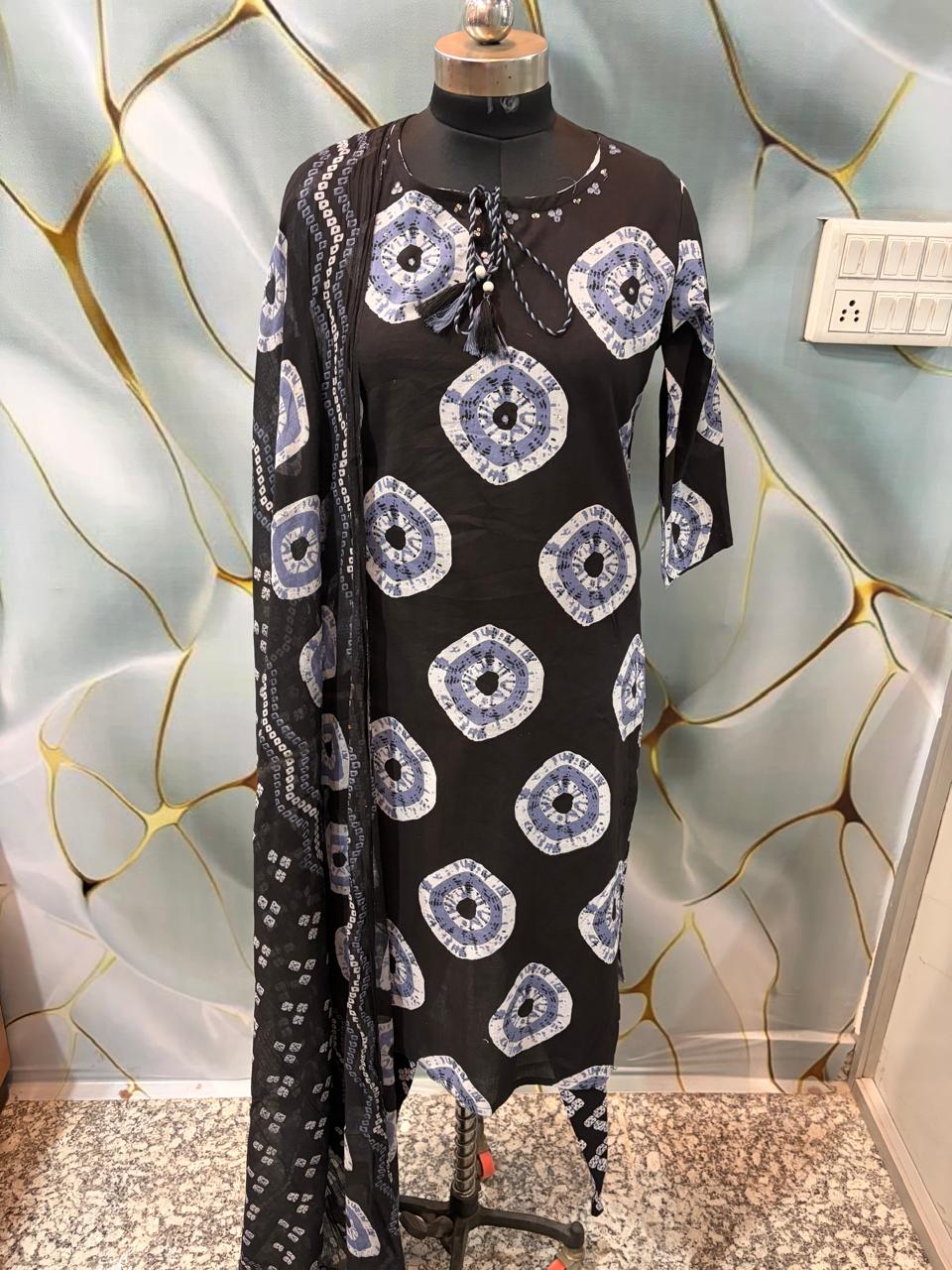 Prosin Print Cotton Straight Suit Set