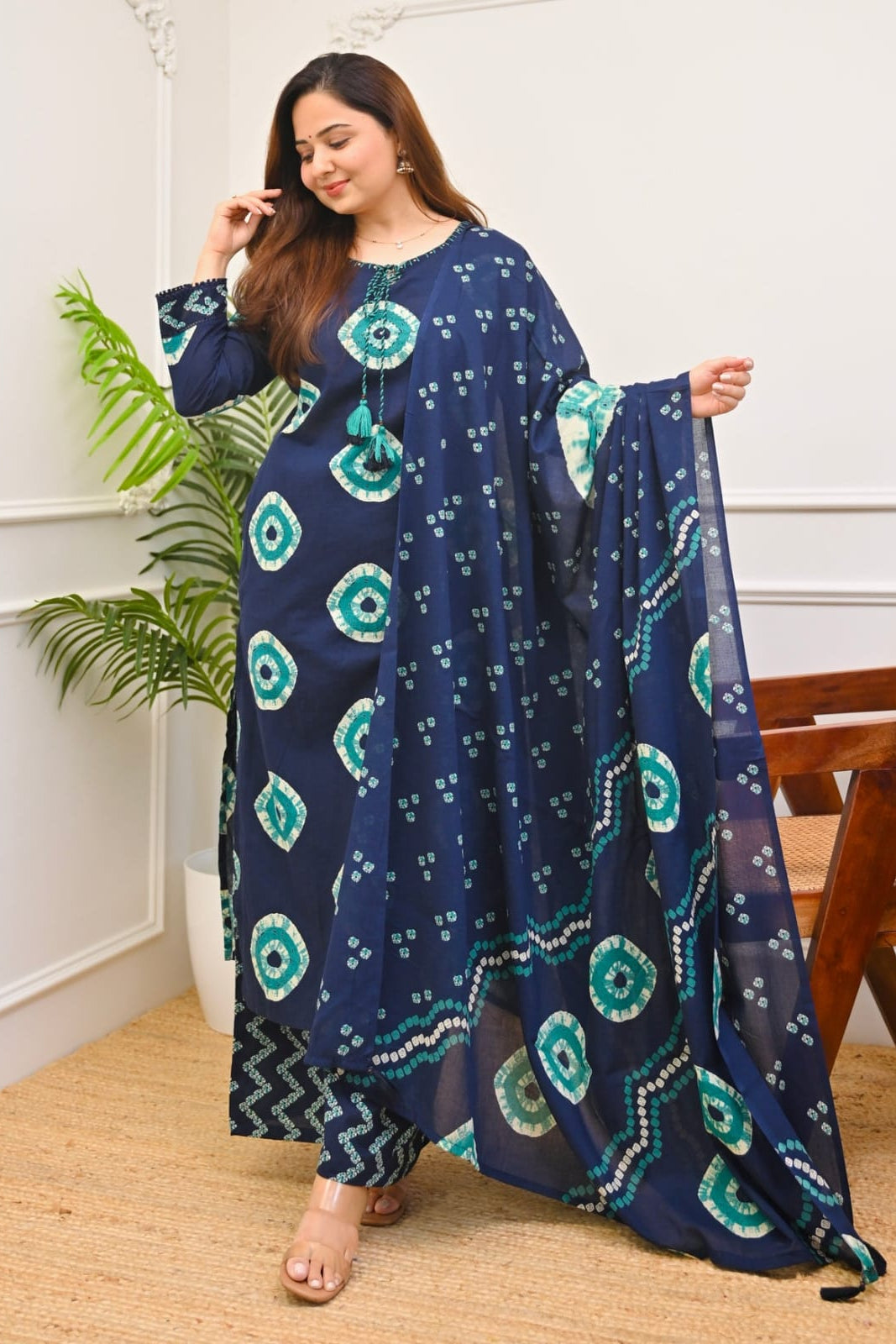 Prosin Print Cotton Straight Suit Set