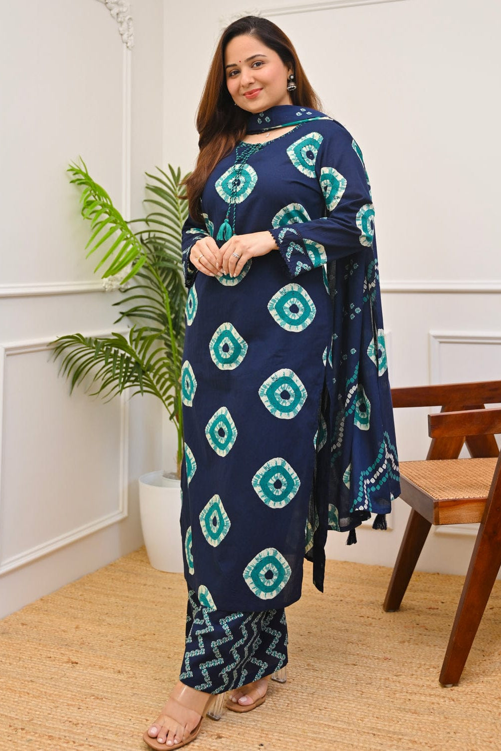 Prosin Print Cotton Straight Suit Set