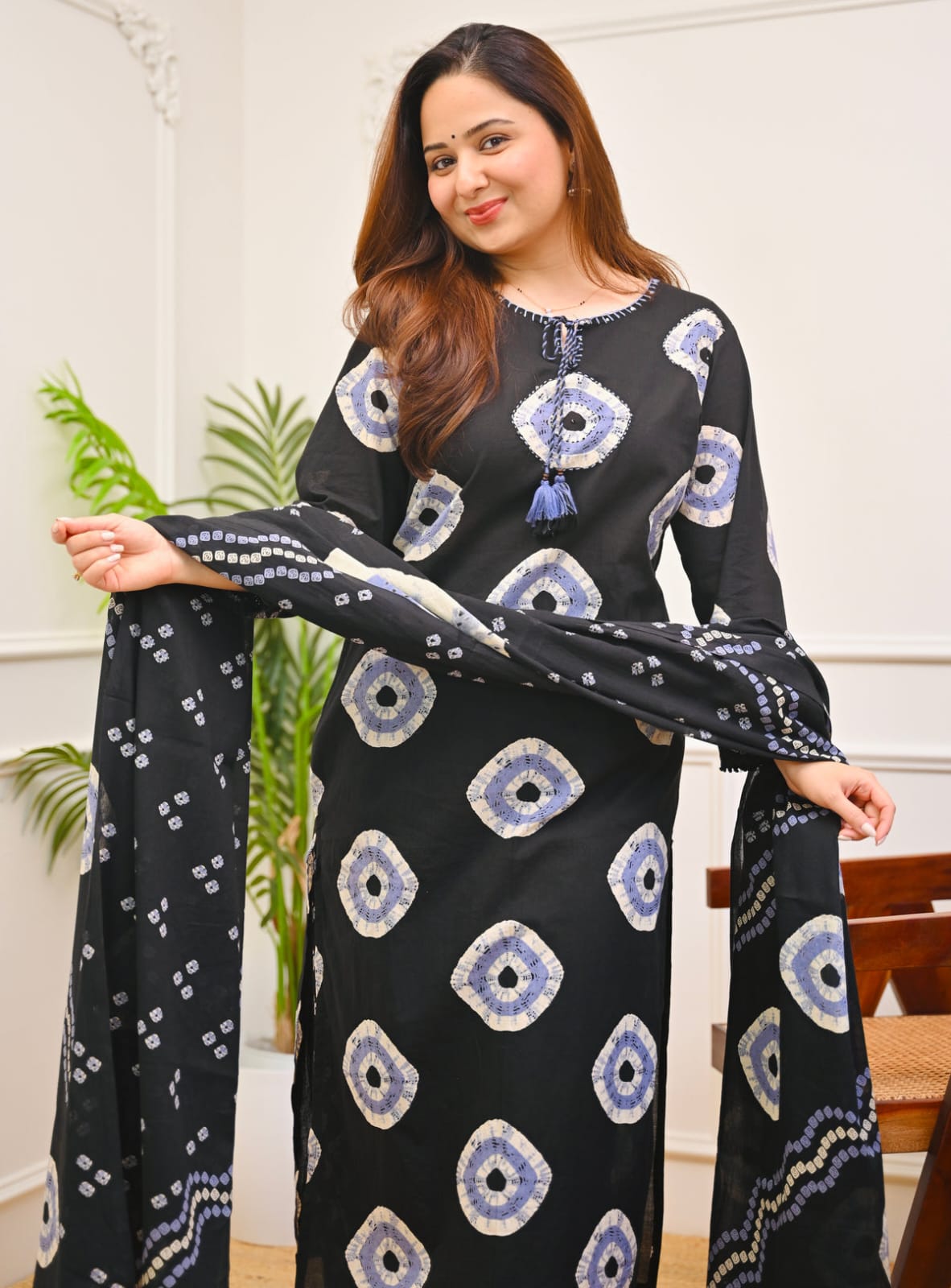Prosin Print Cotton Straight Suit Set