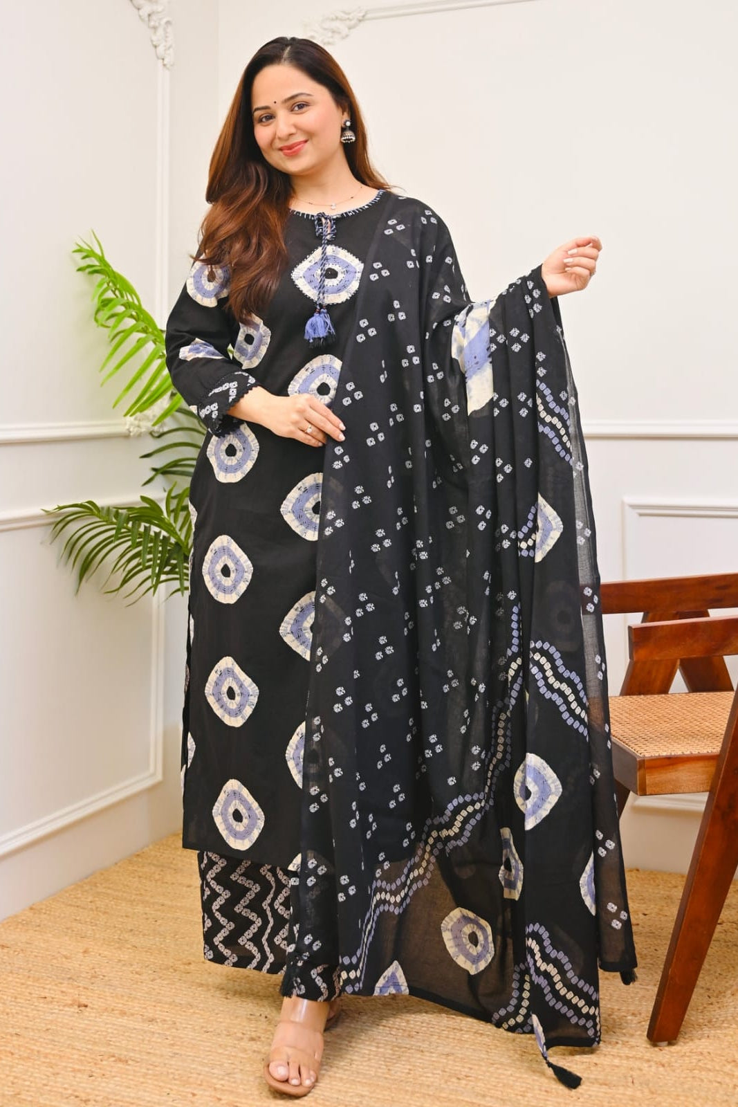 Prosin Print Cotton Straight Suit Set