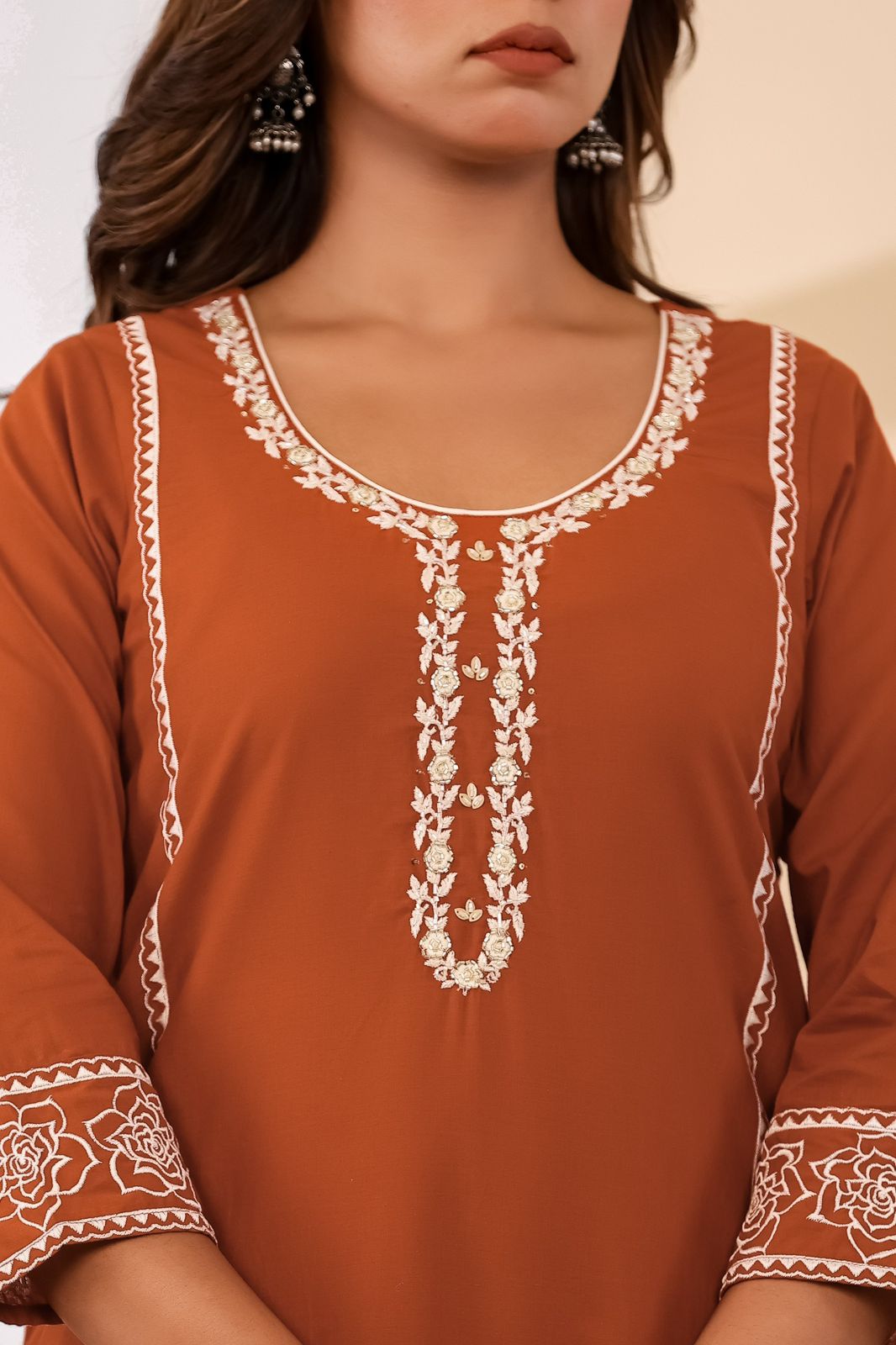 Shyamalika Handwork Embroidered Cotton Kurta Set