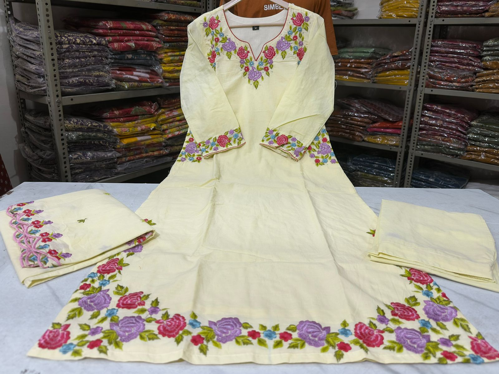 Mrinalini Handwork Embroidered Cotton Kurta Set