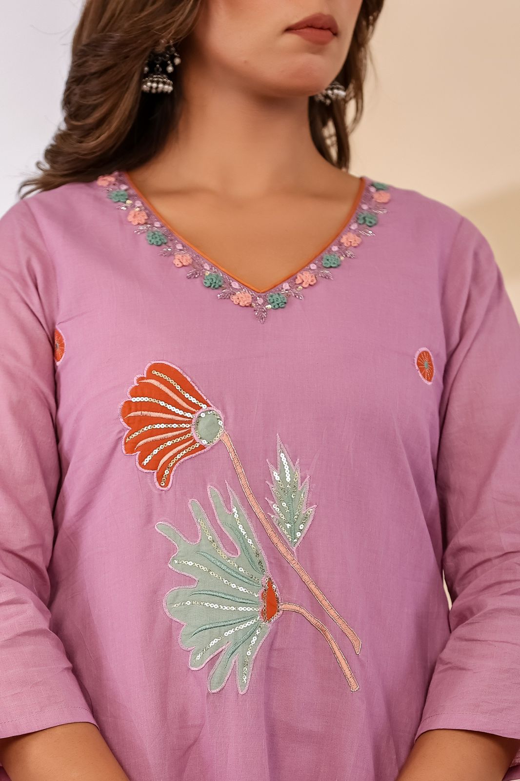 Lavanyara Handwork Embroidered Cotton Kurta Set