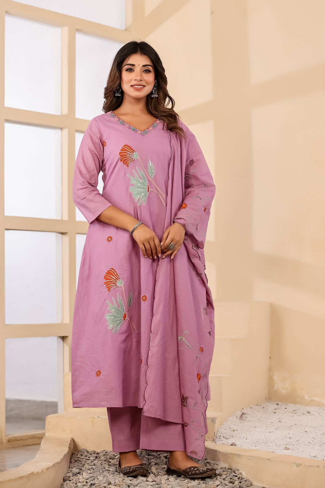 Lavanyara Handwork Embroidered Cotton Kurta Set