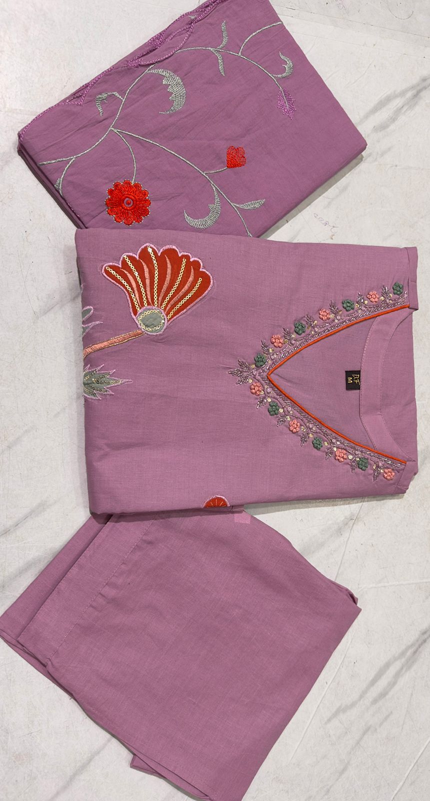 Lavanyara Handwork Embroidered Cotton Kurta Set