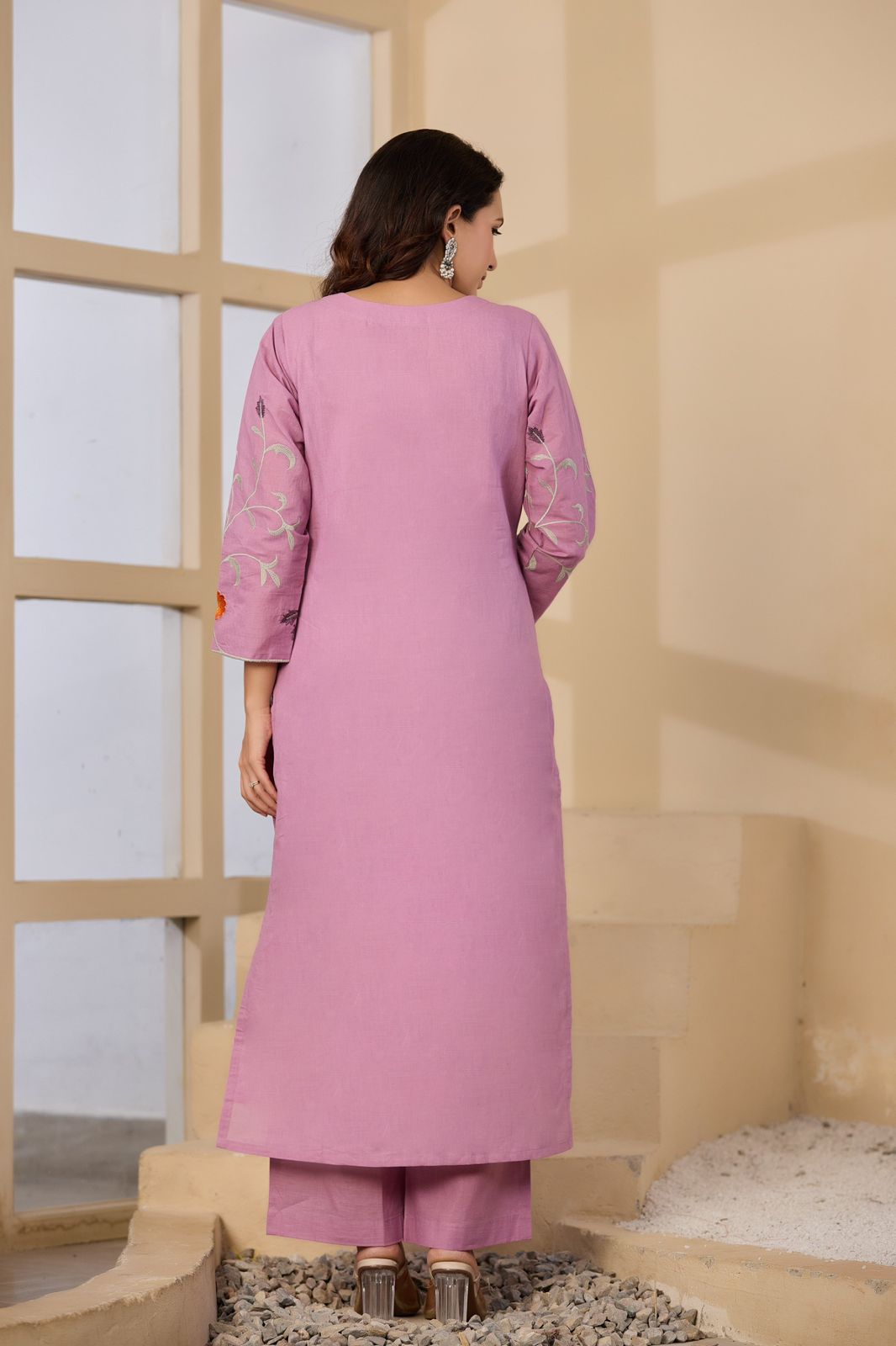 Neelavya Handwork Embroidered Cotton Palazzo Set