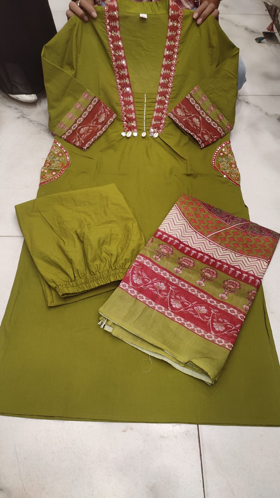 Meherva Handblock Cotton Straight Suit Set