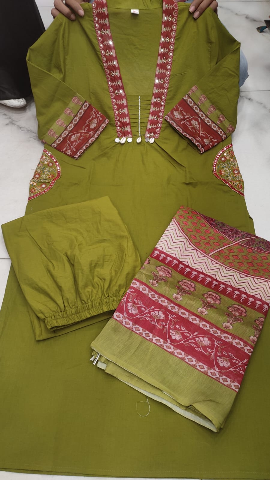 Meherva Handblock Cotton Straight Suit Set