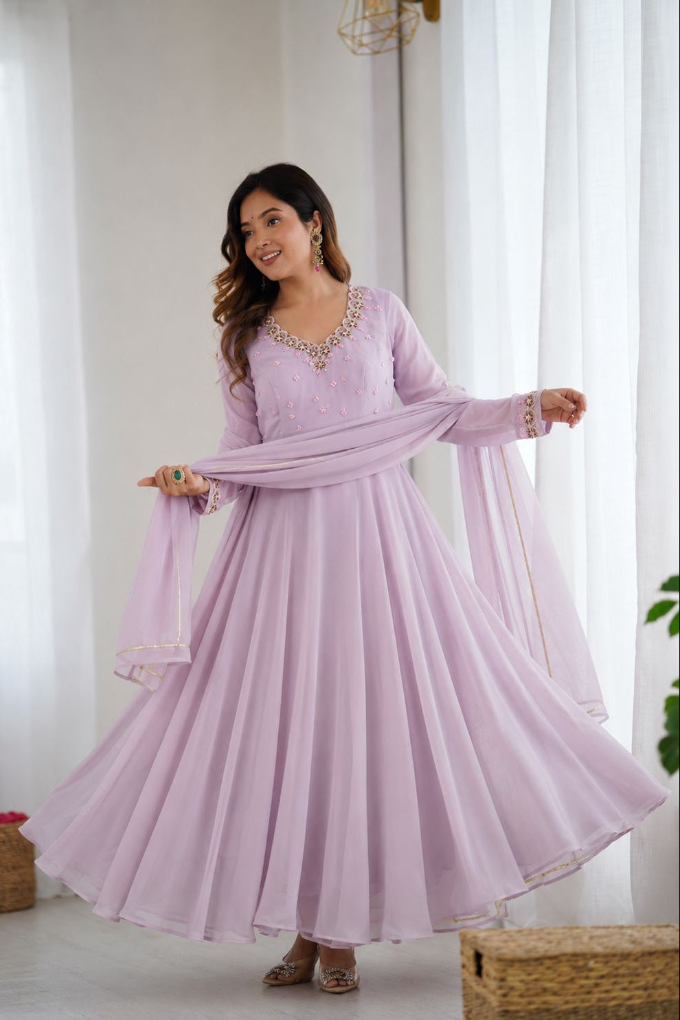 Gulriva Handcrafted Flared Gown Set