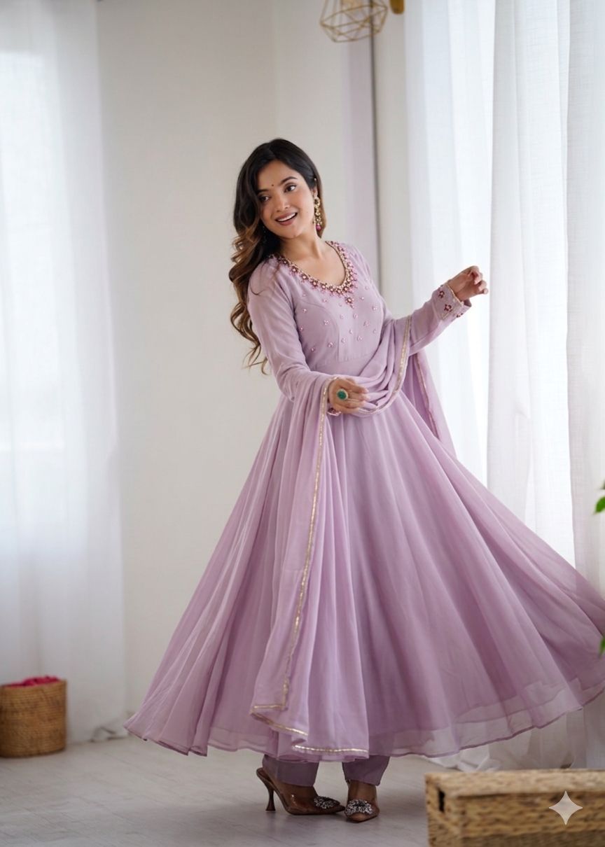 Gulriva Handcrafted Flared Gown Set