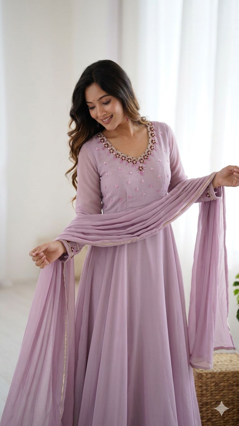Gulriva Handcrafted Flared Gown Set