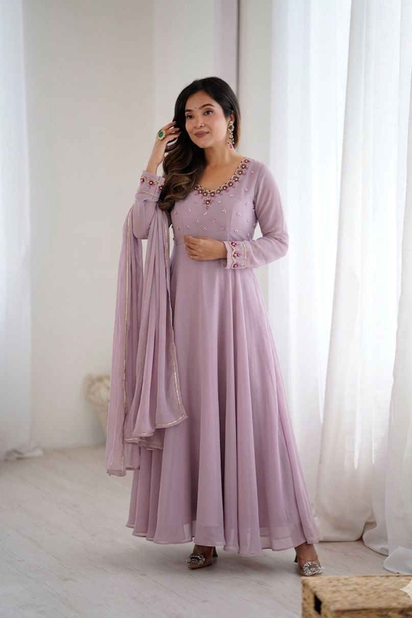 Gulriva Handcrafted Flared Gown Set