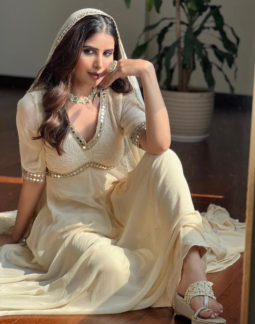 Noorika Mirror Chikankari Anarkali Gown Set